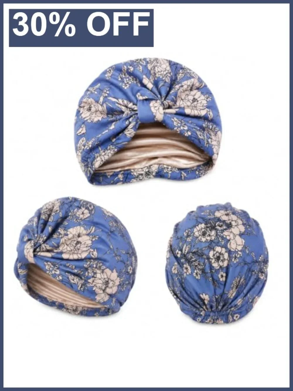 Satin Lined Chemo Turban Headwear for Women Stretchy Sleep Hat